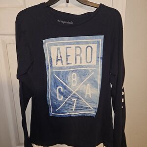 Aeropostale Black Long Sleeve Graphic Tee